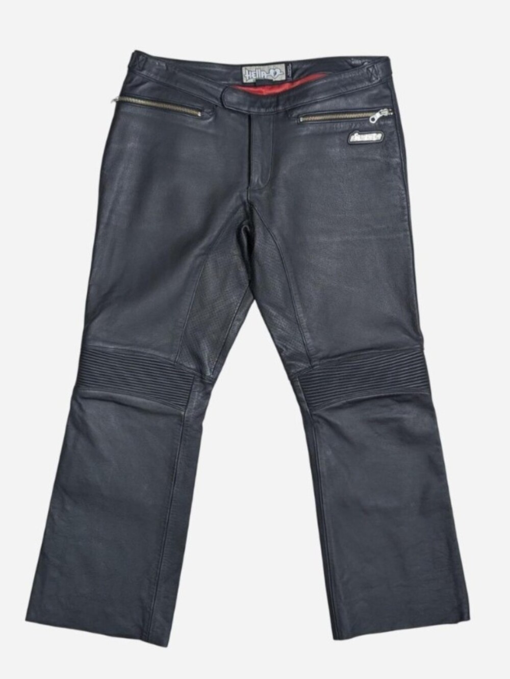 Y2K Icon Hella Black leather‎ biker pants Size 9